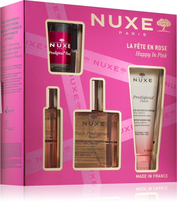 Nuxe Happy In Pink Set set cadou pentru față, corp și păr pentru femei