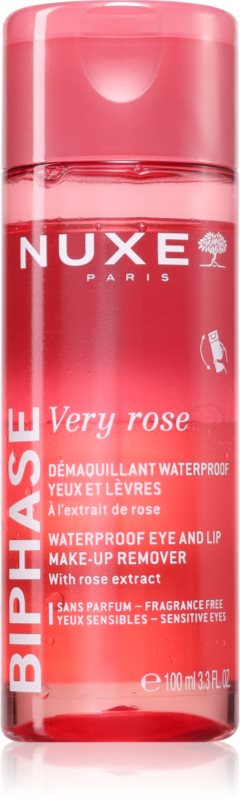 Nuxe Very Rose două faze pentru îndepărtarea machiajului de pe ochi și buze 100 ml