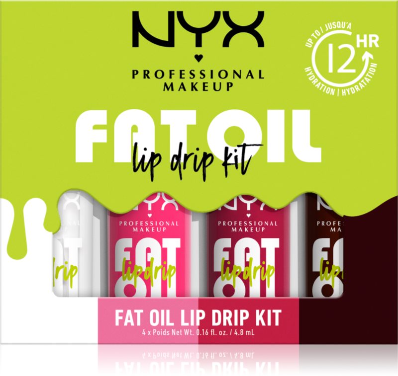NYX Professional Makeup Fat Oil Lip Drip set îngrijire buze 4x4.8 ml