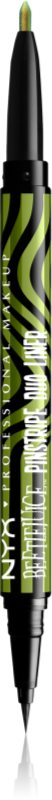 NYX Professional Makeup Beetlejuice Pinstripe Duo Liner tus de ochi 2 in 1 culoare 03 Green Chrome 0,5 ml