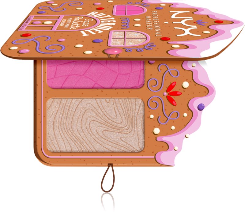 NYX Professional Makeup Gingerbaddie Land Buttermelt paletă cu iluminatoare și farduri de obraz