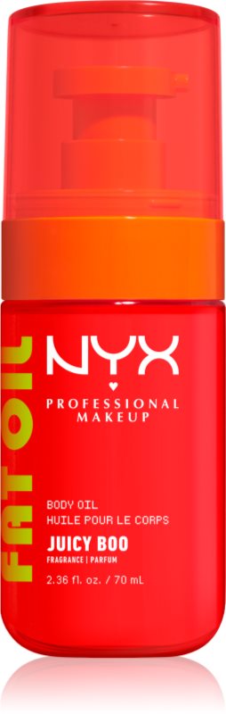 NYX Professional Makeup Fat Oil Body Ulei de corp hranitor ofera hidratare si stralucire cu parfum Juicy Boo 70 ml