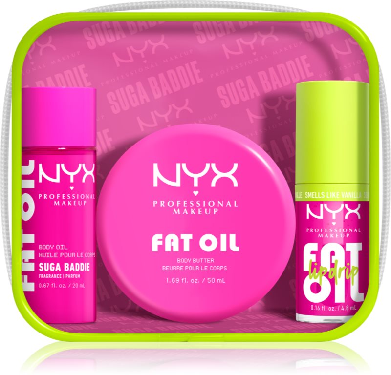 NYX Professional Makeup Fat Oil Body set pentru corp cu parfum Suga Baddie 3 buc