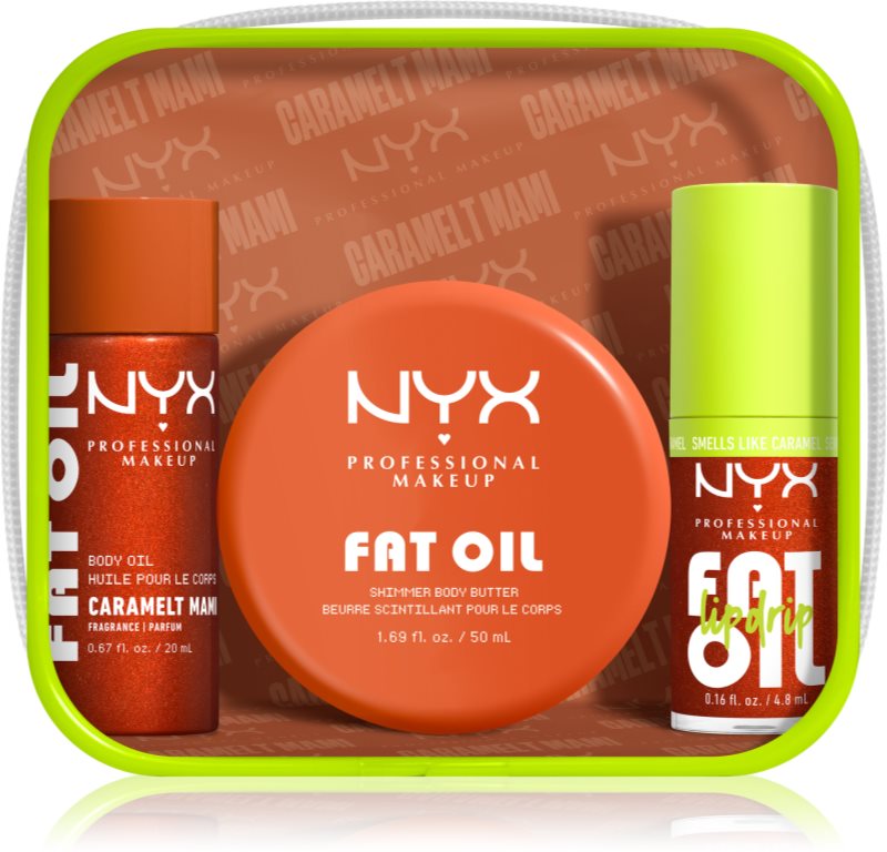 NYX Professional Makeup Fat Oil Body set pentru corp cu parfum Caramelt Mami 3 buc