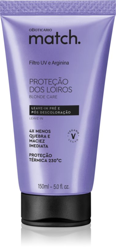 oBoticário Match. Blonde Care mască regeneratoare fără clătire pentru par blond 150 ml