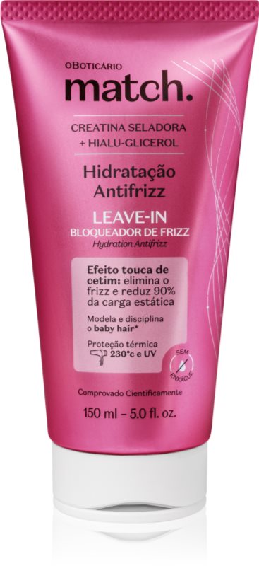 oBoticário Match. Anti-Frizz balsam (nu necesita clatire) cu efect de hidratare 150 ml