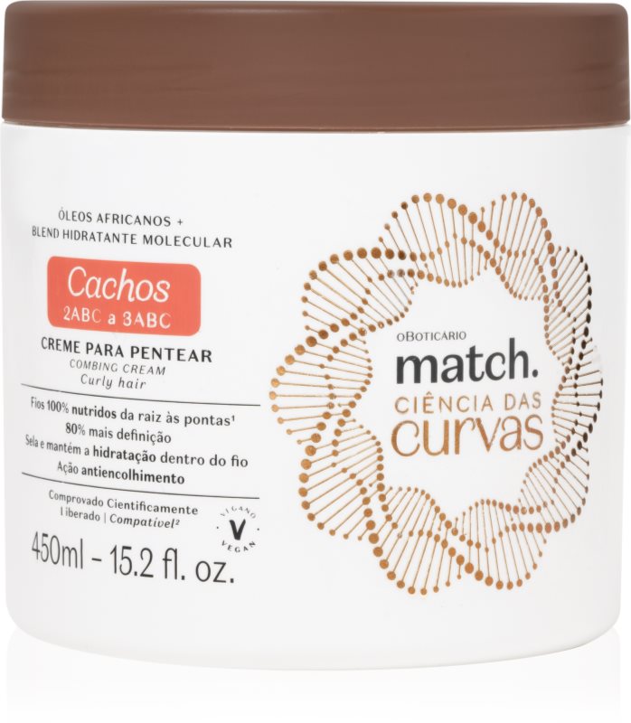oBoticário Match. Science of Curves ingrijire leave-in pentru par usor de pieptanat 450 ml