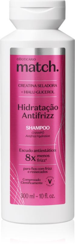 oBoticário Match. Anti-Frizz sampon hidratant anti-electrizare 300 ml