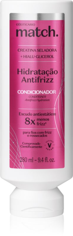 oBoticário Match. Anti-Frizz balsam hidratant anti-electrizare 280 ml