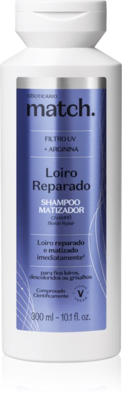 oBoticário Match. Blonde Repair sampon pentru regenerare pentru par blond 300 ml