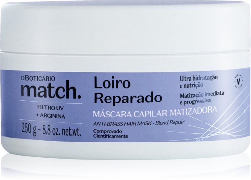 oBoticário Match. Blonde Repair masca pentru regenerare pentru par blond 250 g