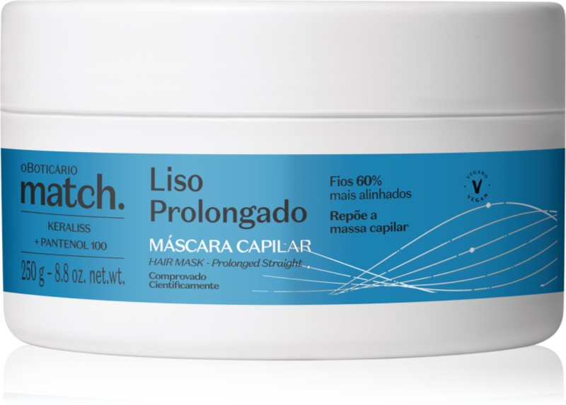 oBoticário Match. Prolonged Smooth masca pentru netezire pentru păr 250 g