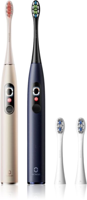 Oclean X Pro Digital Duo Set periuta de dinti electrica sonica Gold&Blue 2 buc