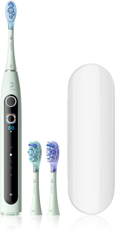 Oclean X Pro 20 Set periuta de dinti cu ultrasunete + 2 capete de schimb cu trusă de călătorie Green