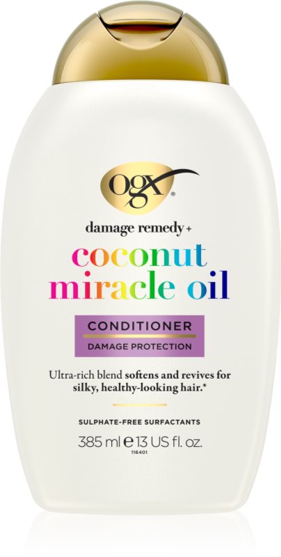 OGX Coconut Miracle Oil balsam pentru întărirea părului cu ulei de cocos 385 ml