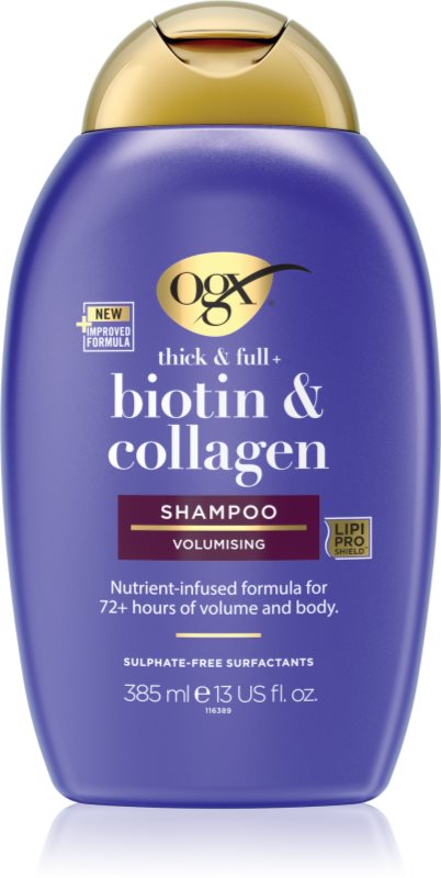 OGX Biotin & Collagen Șampon pentru îngroșare pentru păr cu volum 385 ml