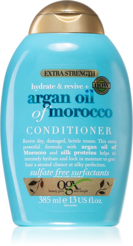 OGX Argan Oil Of Morocco Extra Strenght balsam pentru regenerare pentru par deteriorat 385 ml