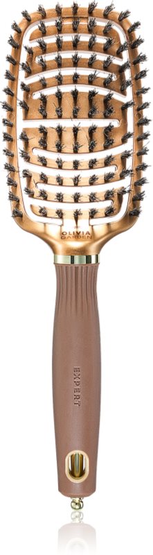 Olivia Garden Expert Flex perie de tip paletă cu peri de mistret Gold&Brown 1 buc