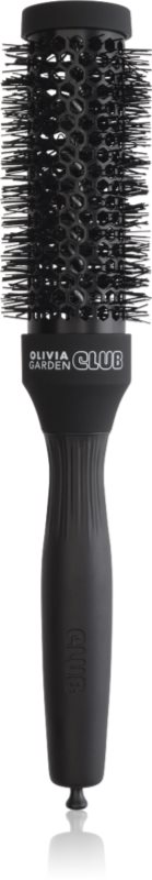 Olivia Garden Club The Glow Blowout Ceramic Round Brush Black perie rotundă pentru păr S 1 buc