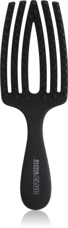 Olivia Garden Club The Nomad Detangling&Shine Fingerbrush​ perie de tip paletă pentru păr Black 1 buc