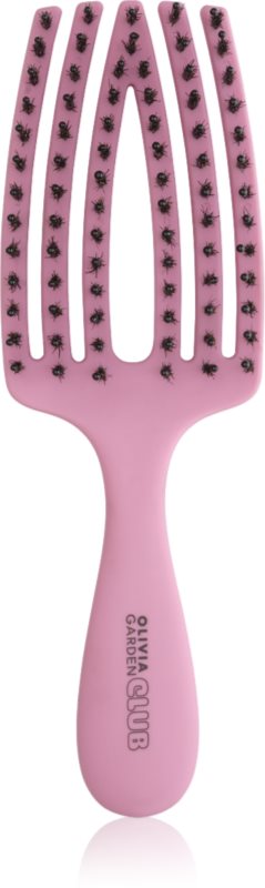 Olivia Garden Club The Nomad Detangling&Shine Fingerbrush​ perie de tip paletă pentru păr Pink 1 buc