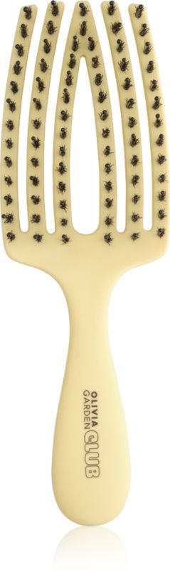 Olivia Garden Club The Nomad Detangling&Shine Fingerbrush​ perie de tip paletă pentru păr Yellow 1 buc