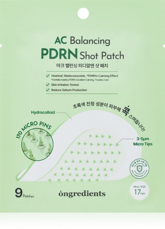 Ongredients AC Balancing PDRN Shot Patch plasturi pentru piele problematică cu efect calmant 9 buc