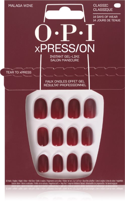 OPI xPRESS/ON unghii artificiale Malaga Wine 30 buc