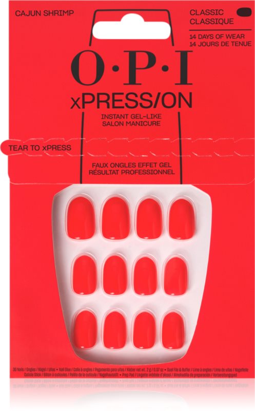 OPI xPRESS/ON unghii artificiale Cajun Shrimp 30 buc