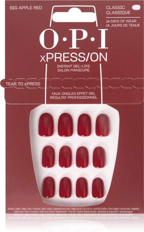 OPI xPRESS/ON unghii artificiale Big Apple Red 30 buc