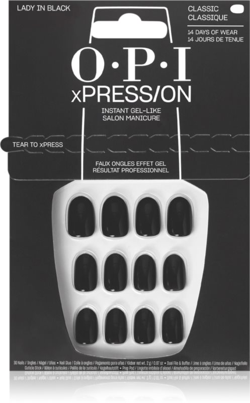 OPI xPRESS/ON unghii artificiale Lady in Black 30 buc