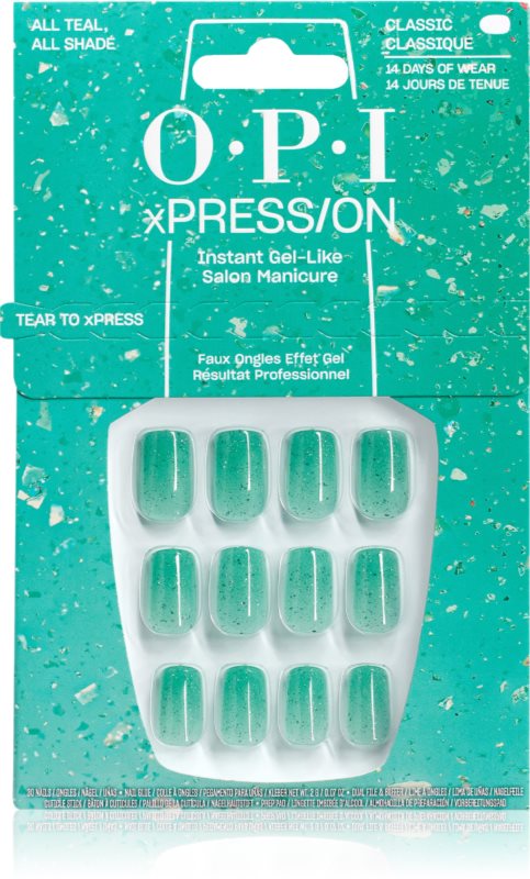 OPI Make ‘Em Jelly! XPRESS/ON unghii artificiale All Teal, All Shade 30 buc