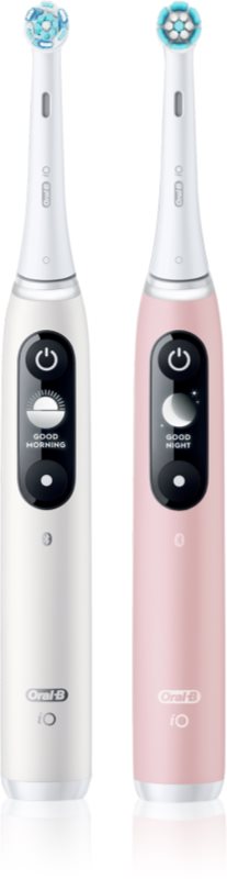 Oral-B iO6 periuta de dinti electrica DUO White & Pink Sand 2 buc