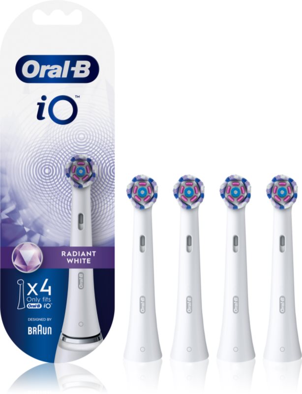 Oral-B iO Radiant White capete de schimb pentru periuta de dinti cu fibre de albire Black 4 buc