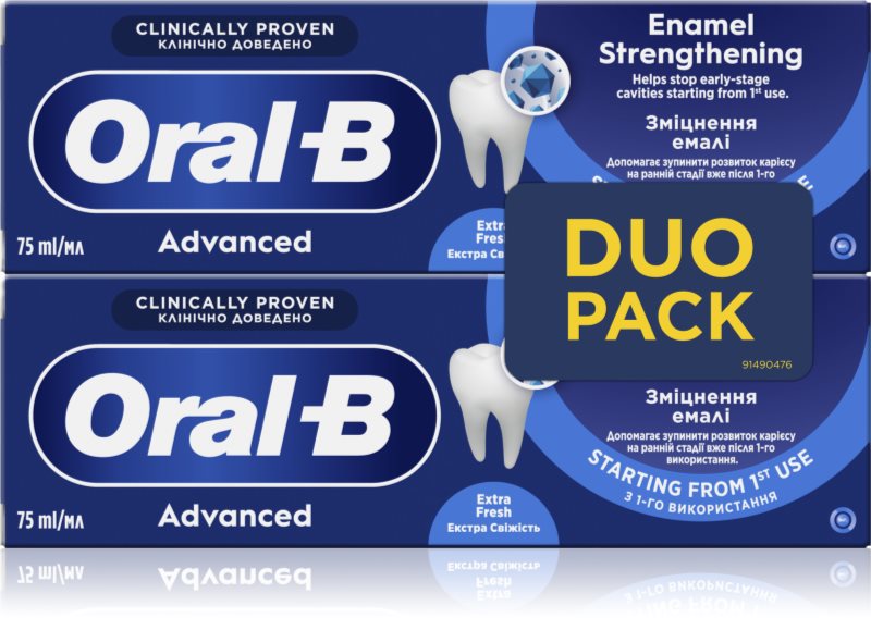 Oral-B Advanced Enamel Strengthening pastă de dinți pentru a intari smaltul dintilor Extra Fresh 2x75 ml