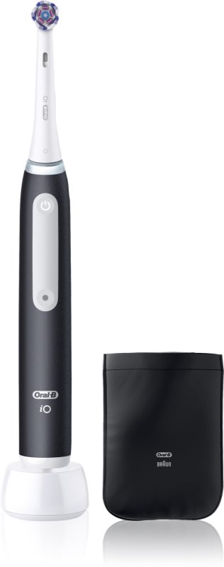 Oral-B iO White Clean periuta de dinti electrica cu etui pentru încărcător Matte Black 1 buc