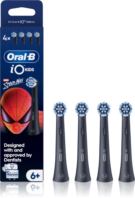 Oral-B iO Kids Marvel Spiderman capete de schimb pentru periuta de dinti pentru copii de la vârsta de 6 ani 4 buc