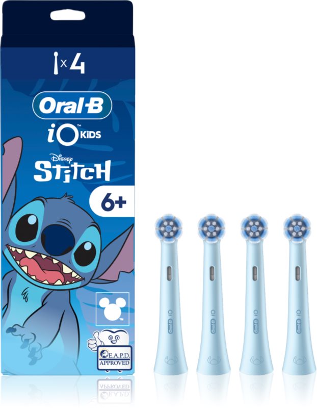 Oral-B iO Kids Disney Stitch capete de schimb pentru periuta de dinti pentru copii de la vârsta de 6 ani 4 buc