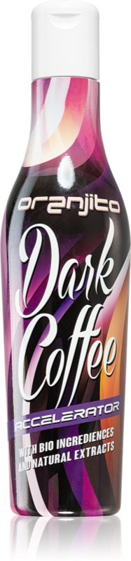 Oranjito Dark Coffee Accelerator loțiune pentru bronzat la solar, cu componente bio și accelerator de bronzare 200 ml