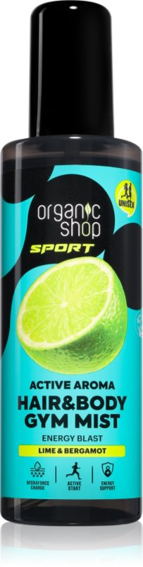 Organic Shop Sport Lime & Bergamot ceață înviorătoare pentru corp si par pentru femei 200 ml