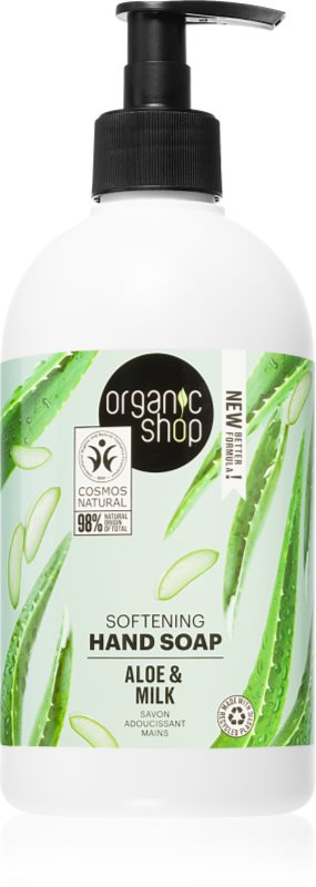 Organic Shop Organic Aloe & Milk Săpun lichid hrănitor pentru mâini 500 ml