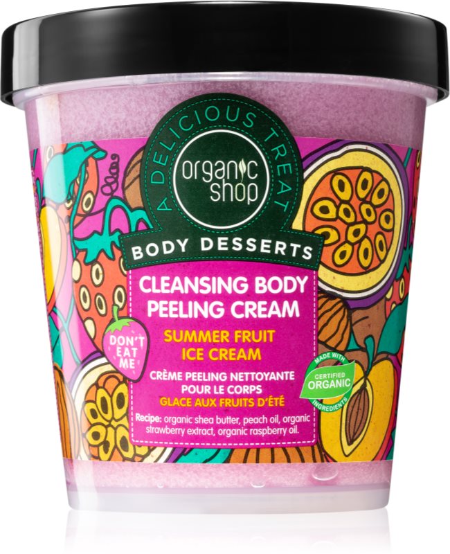 Organic Shop Body Desserts Summer Fruit Ice Cream crema exfolianta pentru curatare 450 ml