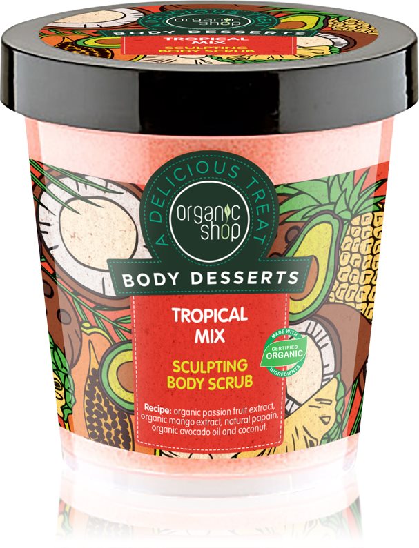Organic Shop Body Desserts Tropical Mix exfoliant corporal pentru slăbire 450 ml