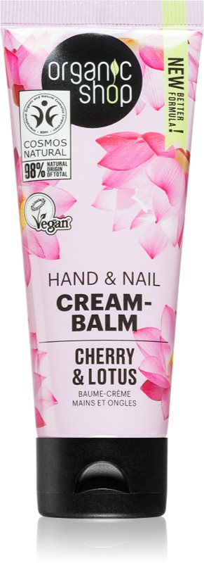 Organic Shop Cherry & Lotus balsam fortifiant pentru maini si unghii 75 ml