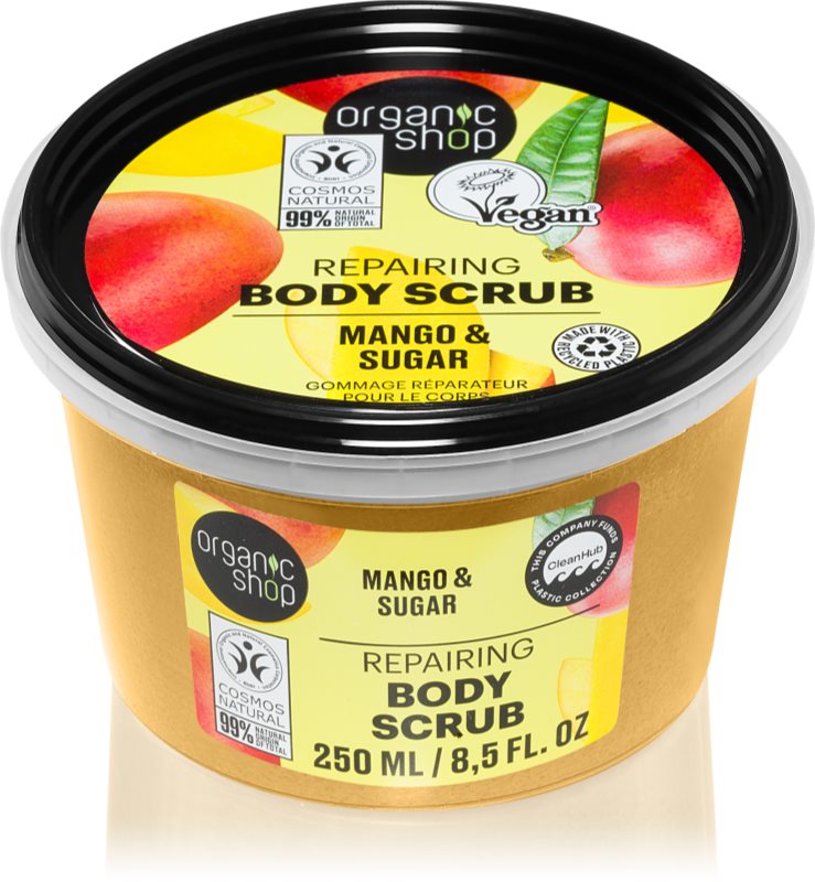 Organic Shop Mango & Sugar exfoliant corporal pentru piele mătăsoasă și netedă 250 ml