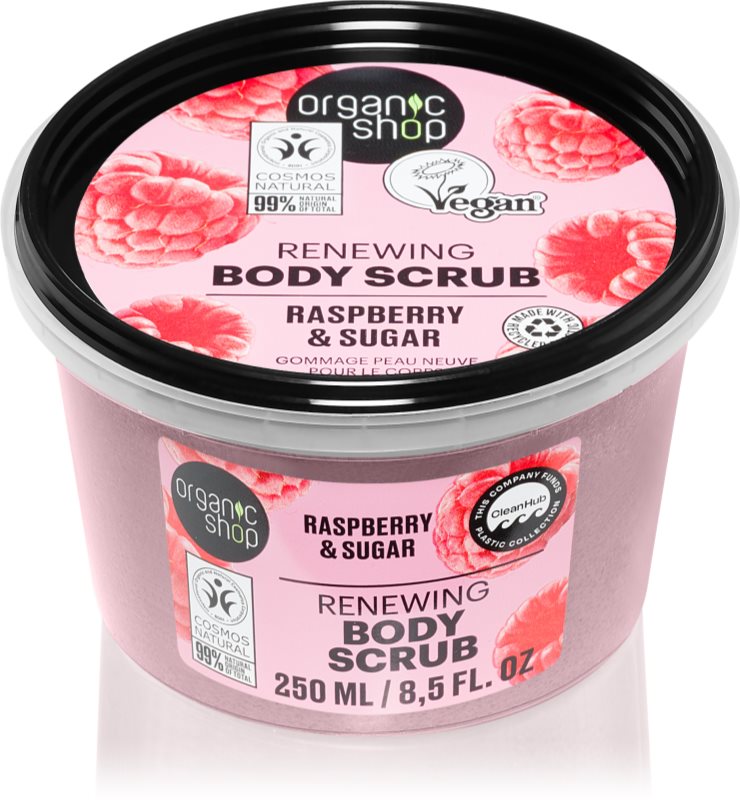Organic Shop Raspberry & Sugar exfoliant delicat pentru corp 250 ml