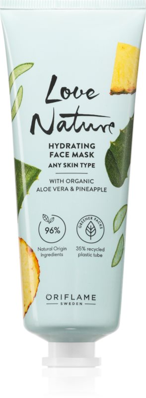 Oriflame Love Nature Organic Aloe Vera & Pineapple masca faciala hidratanta 75 ml