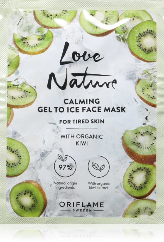 Oriflame Love Nature Gel To Ice Organic Kiwi masca calmanta pentru fata pentru ten obosit 10 ml