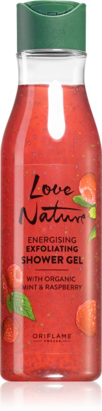 Oriflame Love Nature Organic Mint & Raspberry gel de dus exfoliant 250 ml