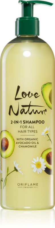 Oriflame Love Nature Organic Avocado Oil & Chamomile șampon îngrijire 2 in 1 500 ml